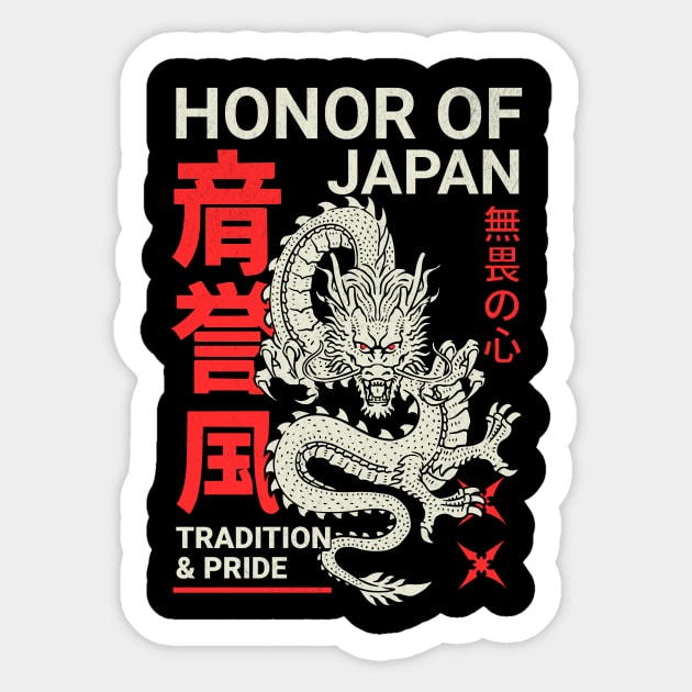 Honor of Japan Dragon Tradition Design Sticker by Designed By Marty